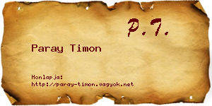 Paray Timon névjegykártya